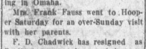 Clipping from Fremont Tribune